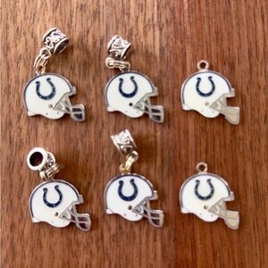 Indianapolis Colts NFL Alloy Enamel Charm Lot of 6 for Jewelry Making Supplies